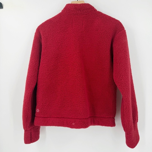 Athleta Girl Red Fleece Sherpa Zip Coat Jacket XXL 16 - Picture 5 of 7